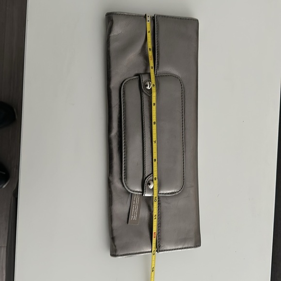Nordstrom Silver pewter leather clutch - Picture 7 of 8